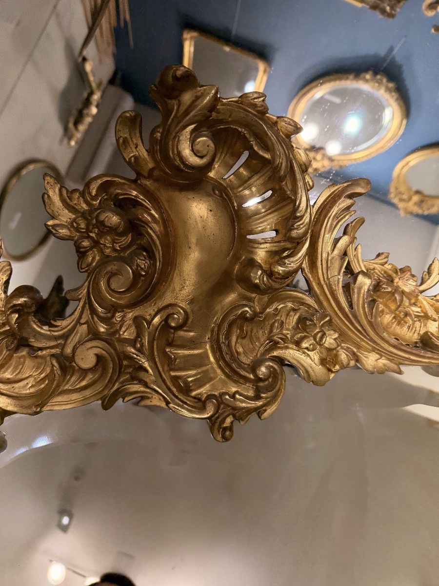 Wide Louis XV Mirror, Beveled Glass, 95x100 Cm-photo-4