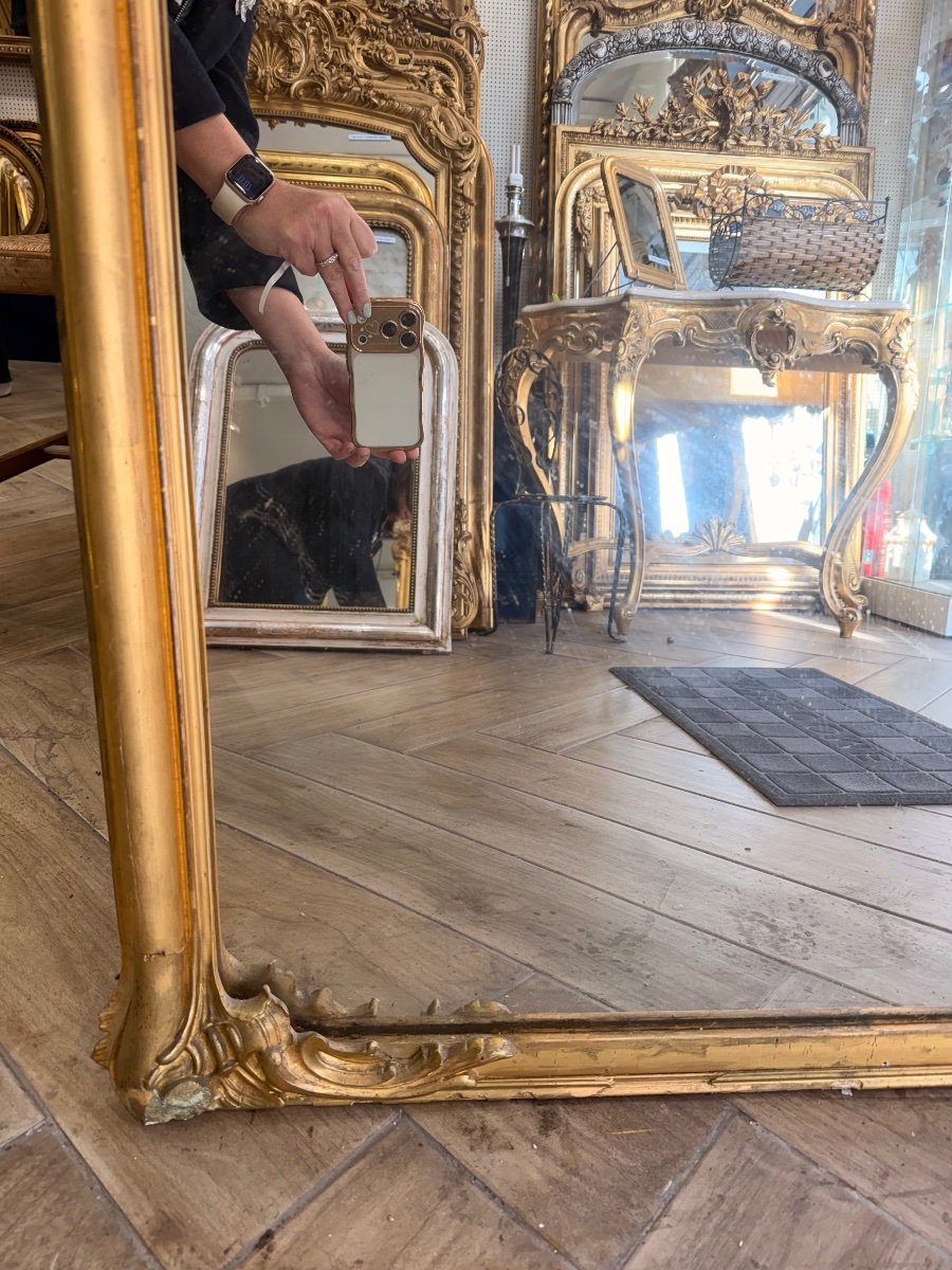 Miroir Louis XV glace de cheminée 105x170cm-photo-1