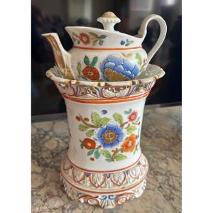 Imari Porcelain Tea Pot Red Flowers 