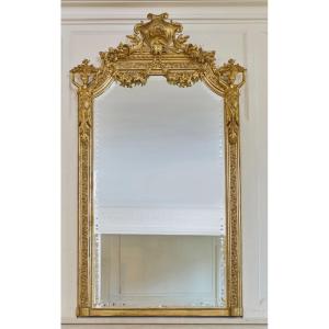 Très beau miroir deux caryatides 109/102/190cm glace de cheminée 