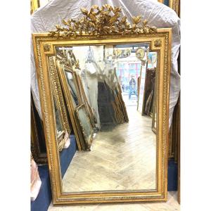 Miroir Louis XVI 98x152 cm glace ancienne 