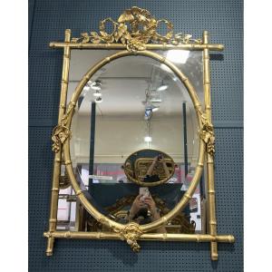 Miroir à facette glace ancienne 77x103 cm
