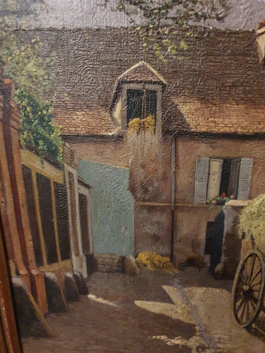 Oil On Canvas "farmyard"-photo-3