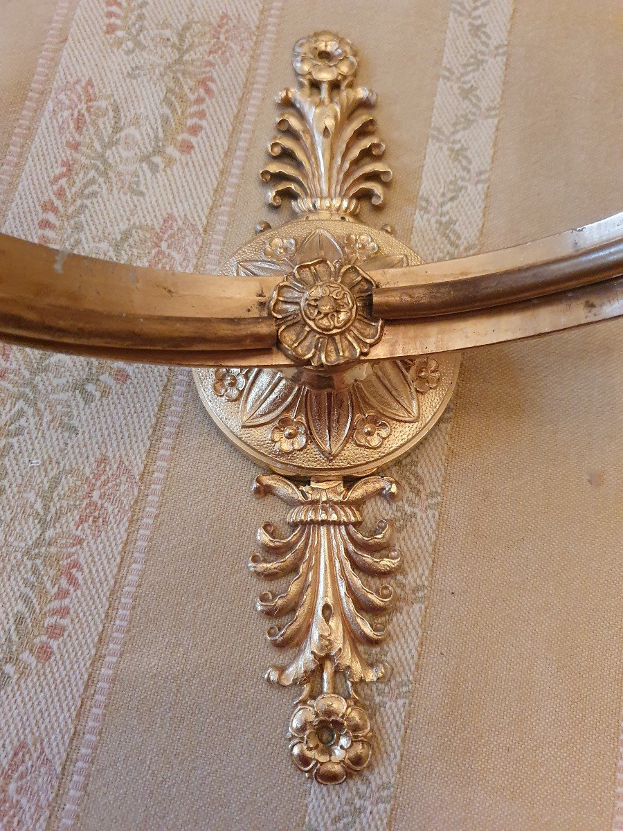 Paire d'Appliques En Bronze Doré-photo-3