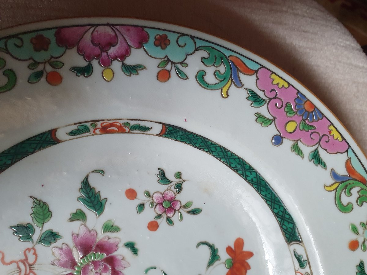 Assiette Chine Famille rose  18e siècle-photo-2