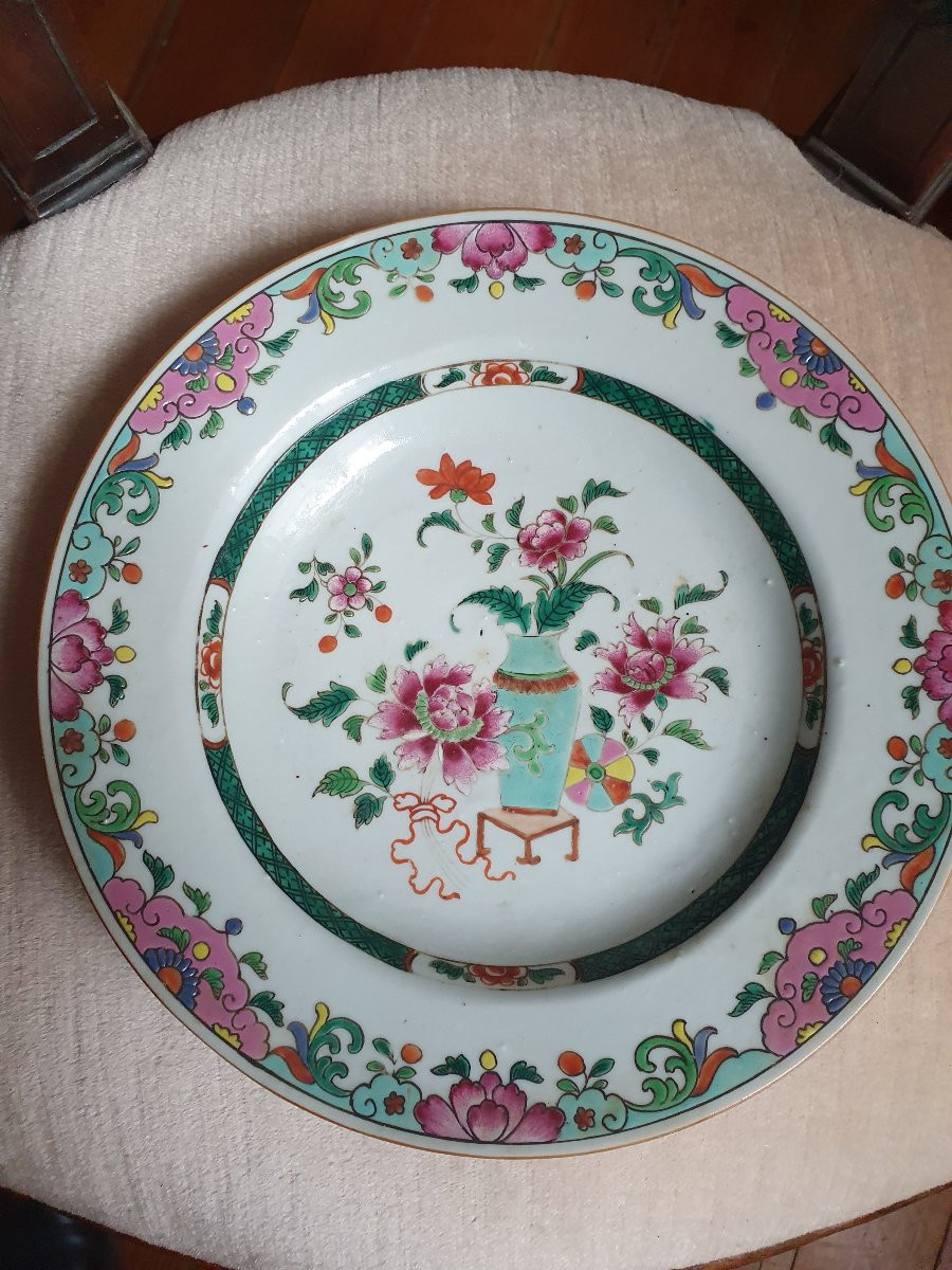 Assiette Chine Famille rose  18e siècle-photo-4