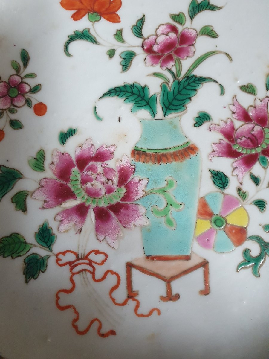 Assiette Chine Famille rose  18e siècle-photo-1