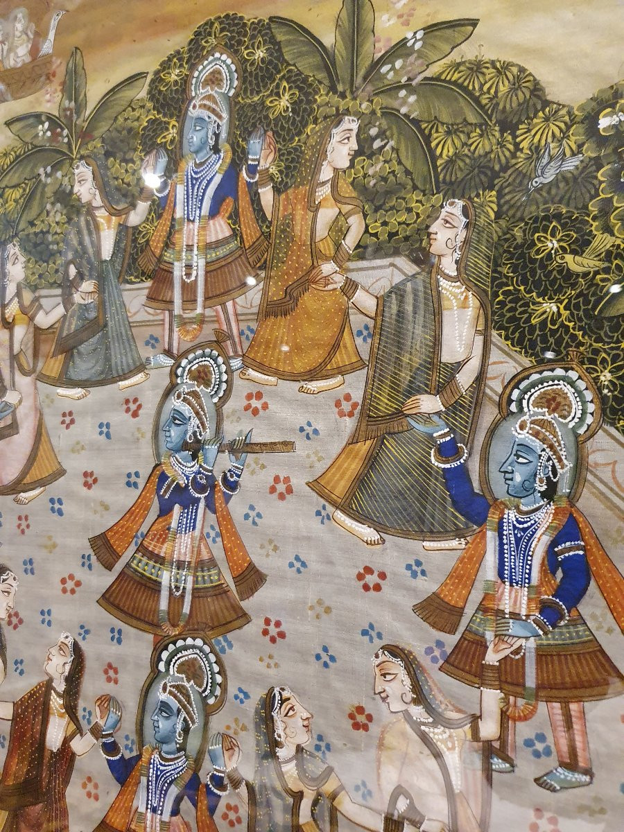 Gouache sur toile début XXe siecle-photo-4