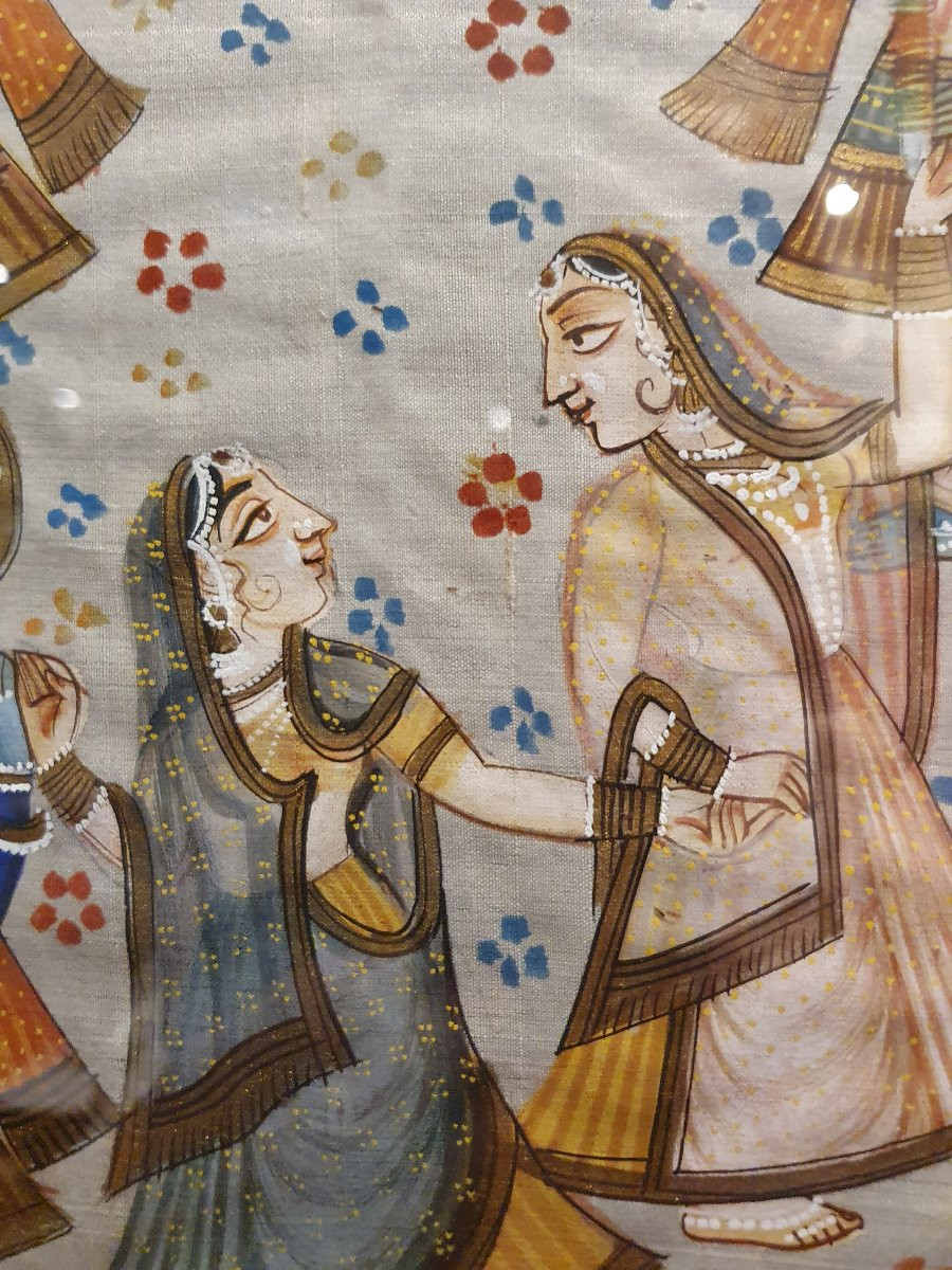 Gouache sur toile début XXe siecle-photo-1