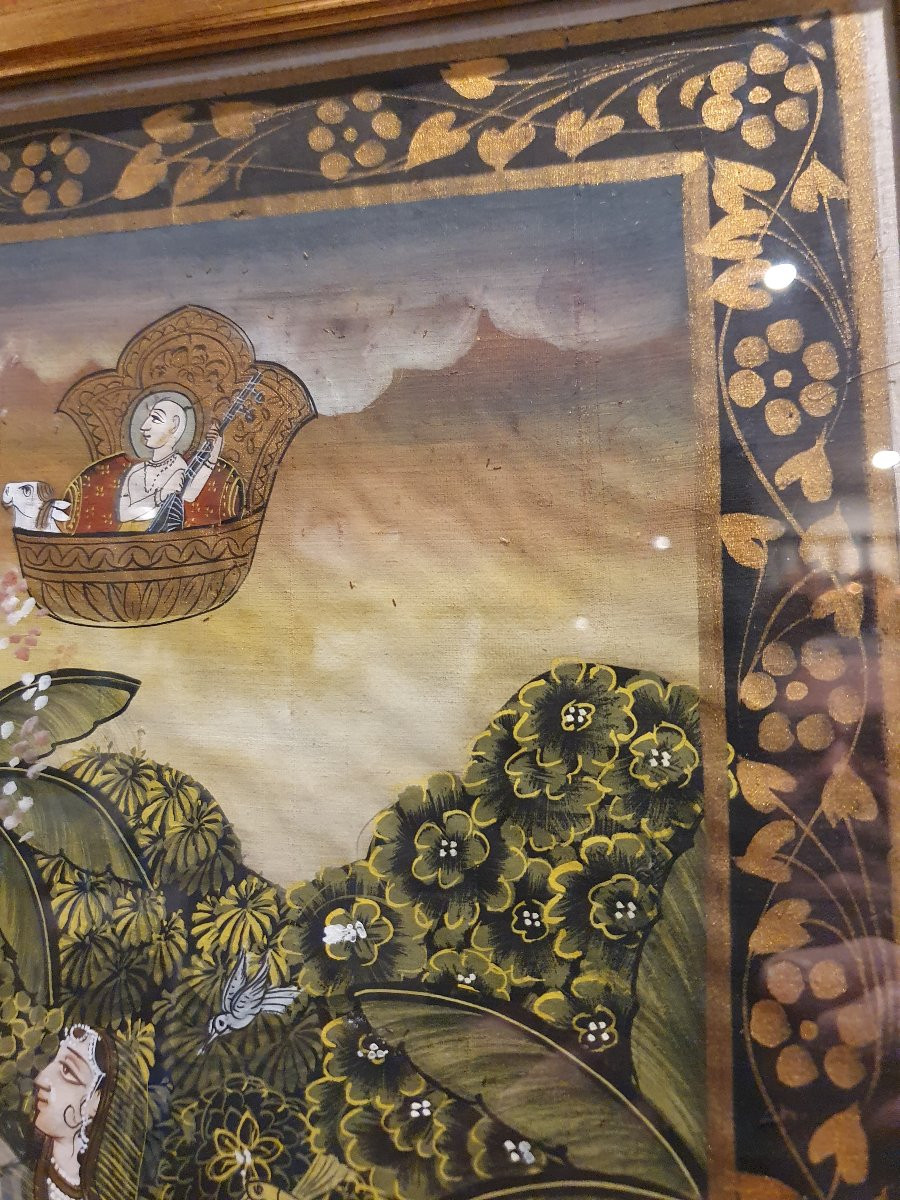 Gouache sur toile début XXe siecle-photo-7