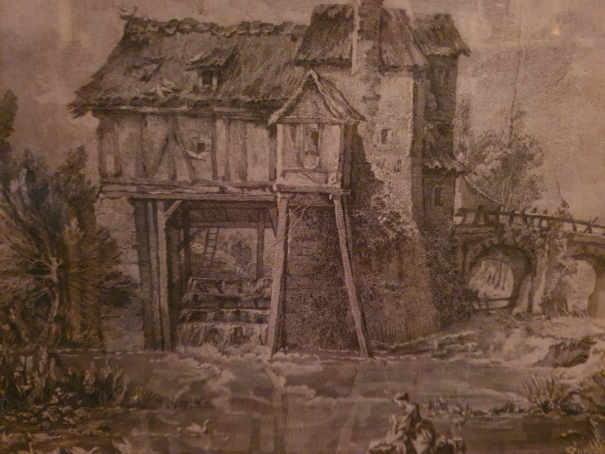 18th-century Framed Engraving-photo-3