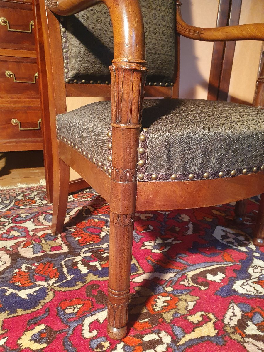 Pair Of Mahogany Armchairs Early 19th Century-photo-3
