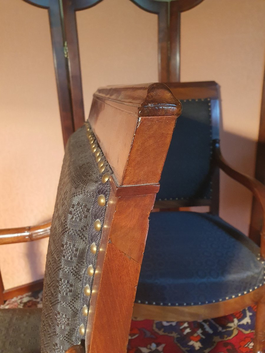 Pair Of Mahogany Armchairs Early 19th Century-photo-3