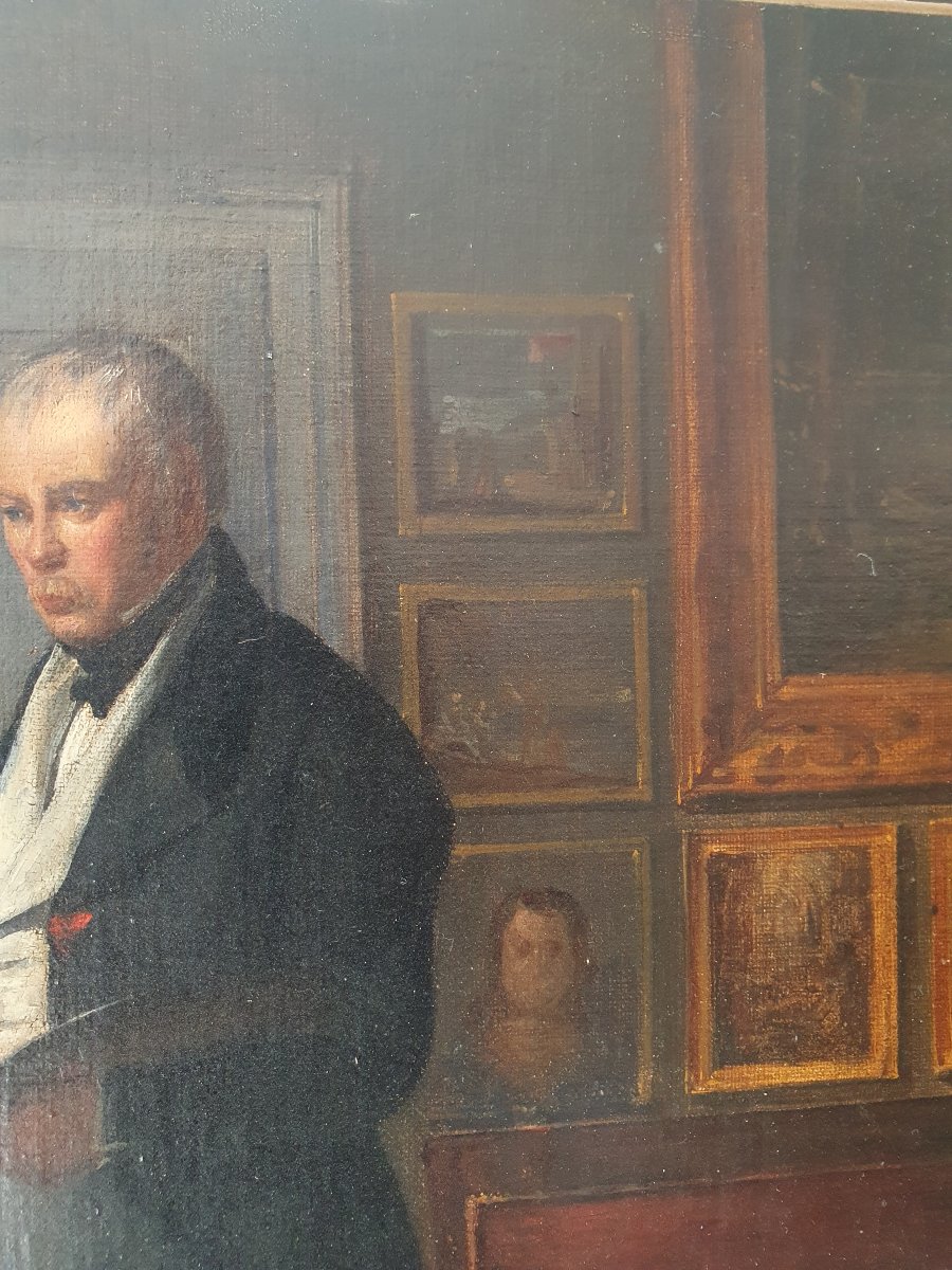 The Painter At His Easel Oil On Canvas 19th Century-photo-2