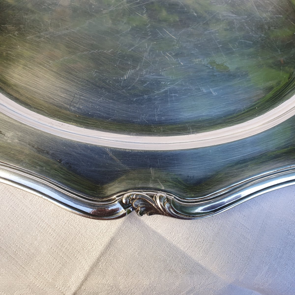 Oval Silver-plated Metal Dish With Numbers-photo-2