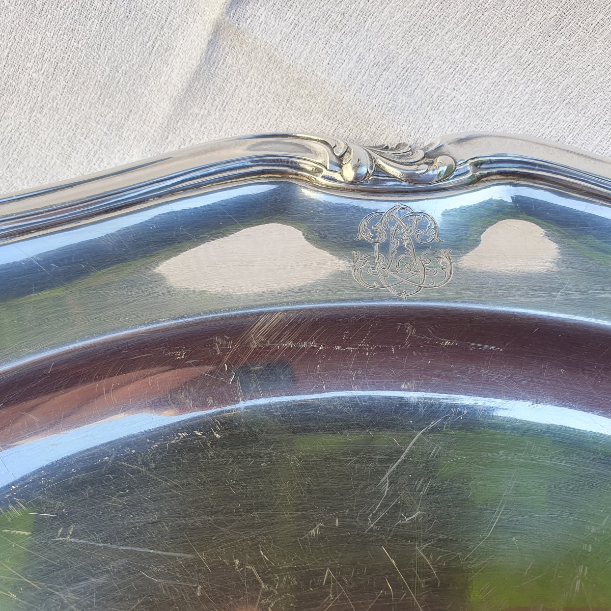 Oval Silver-plated Metal Dish With Numbers-photo-4