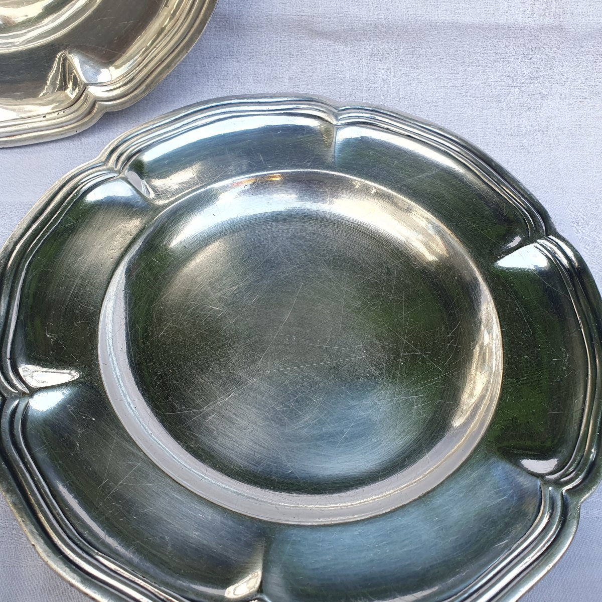 Paire de plats métal argenté-photo-2