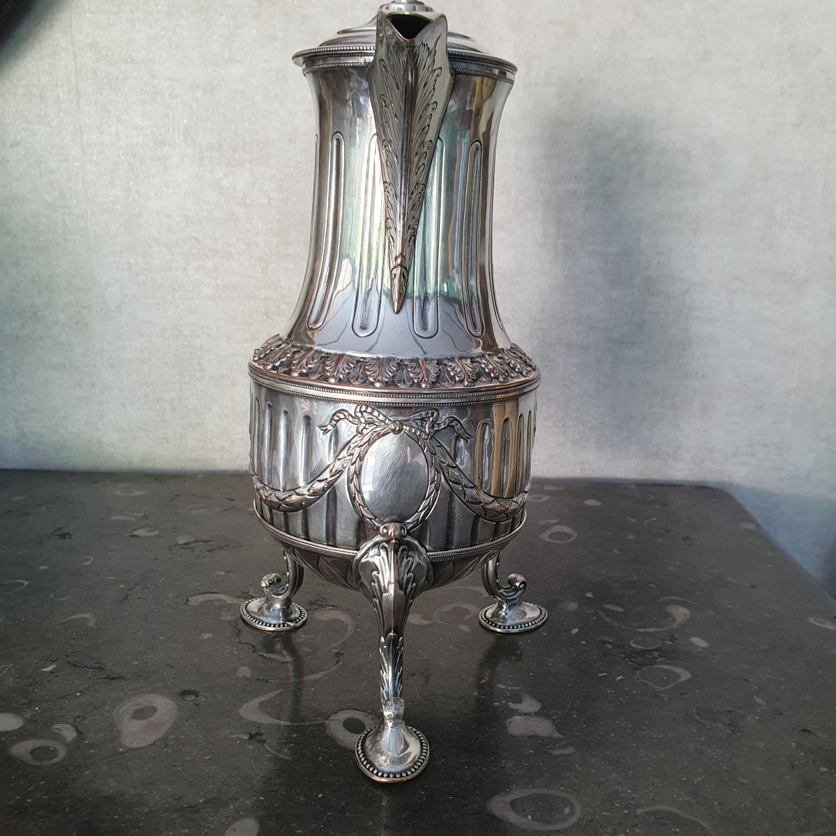 Cafetière métal argenté 18e-photo-2