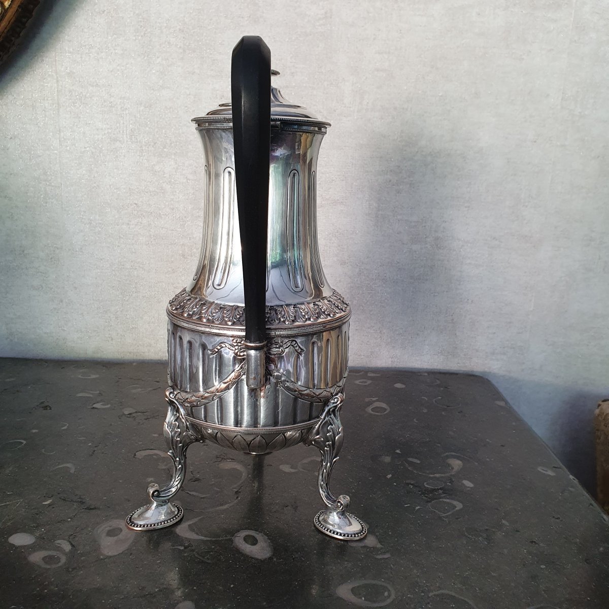 Cafetière métal argenté 18e-photo-3