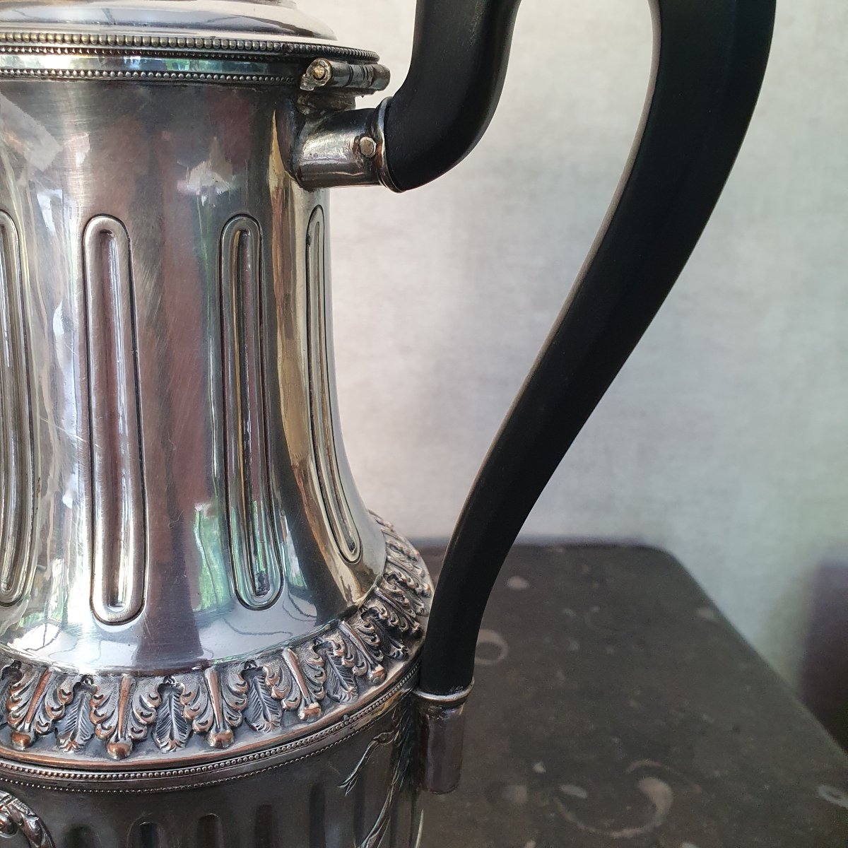 Cafetière métal argenté 18e-photo-3