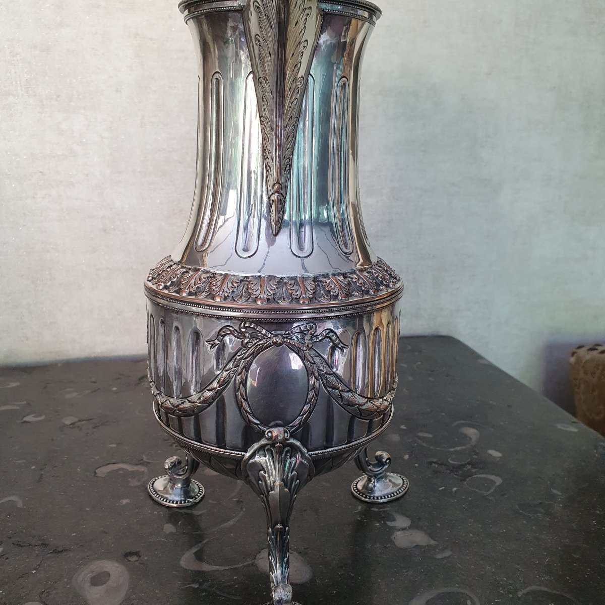 Cafetière métal argenté 18e-photo-5