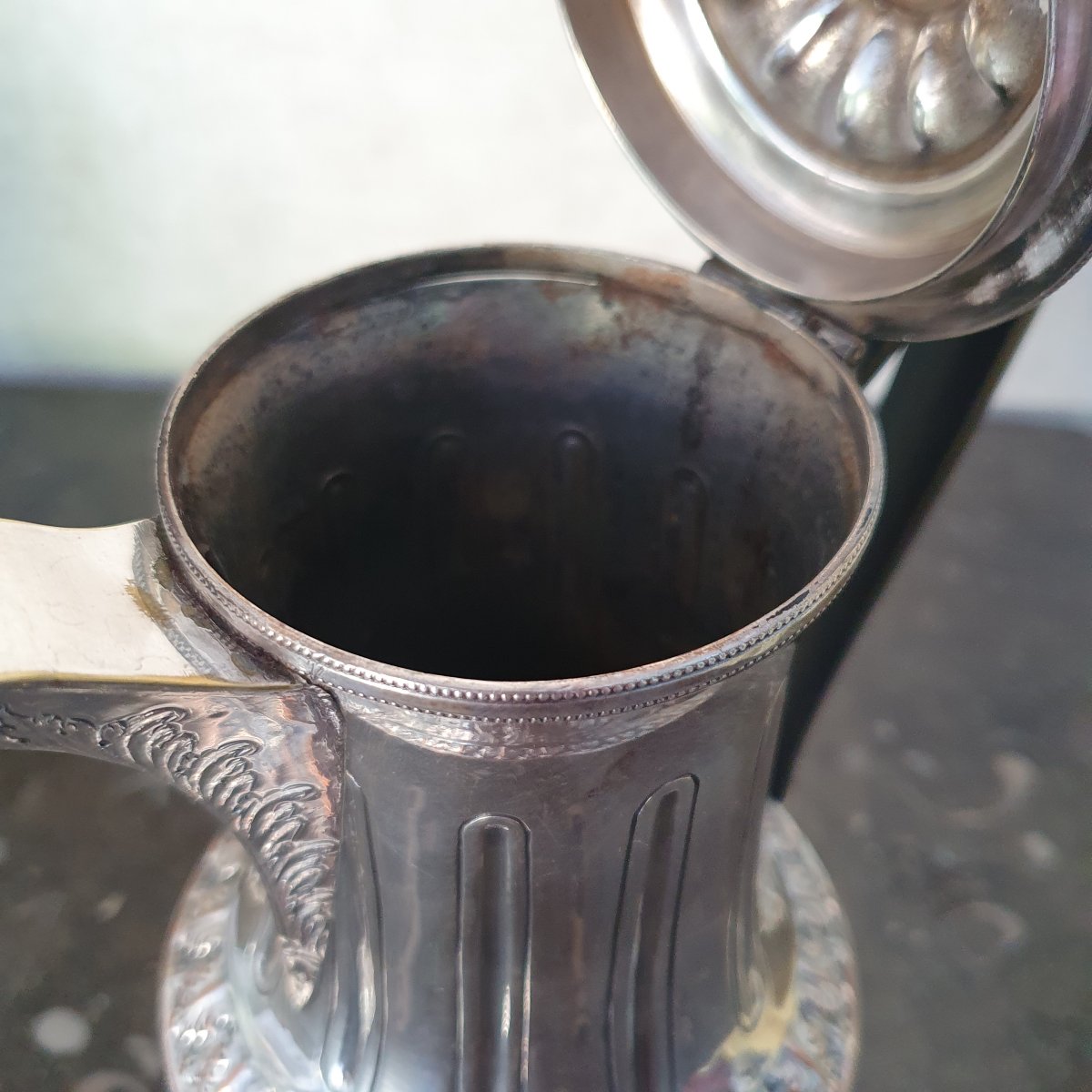 Cafetière métal argenté 18e-photo-6