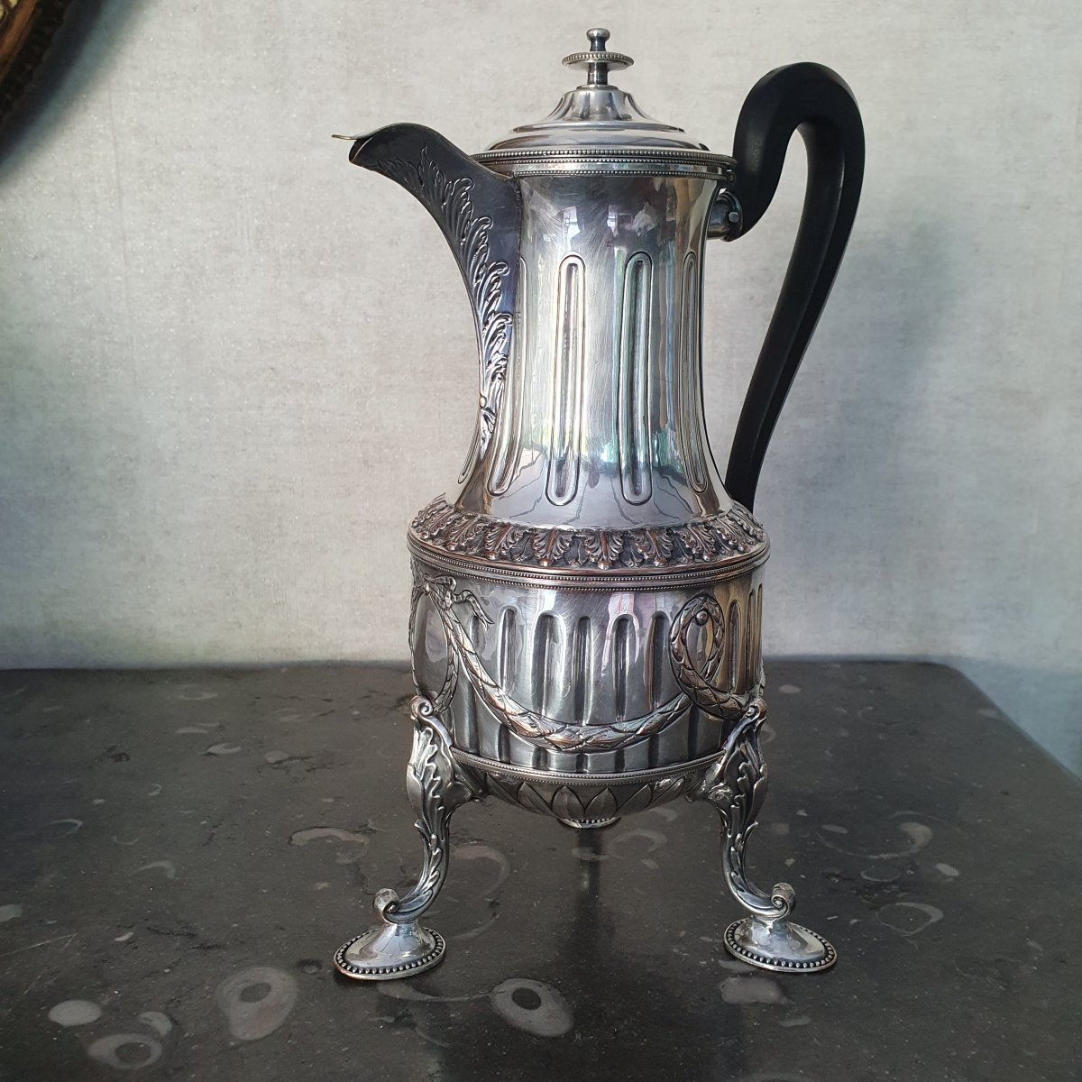 Cafetière métal argenté 18e