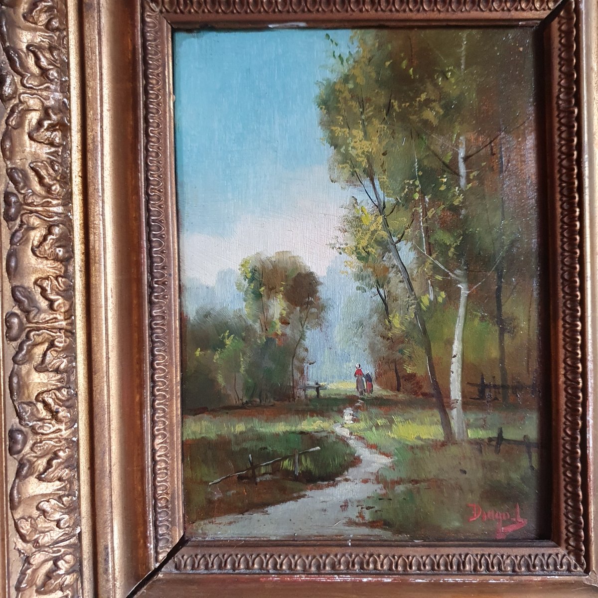 Huile sur panneau XIXe siècle-photo-2