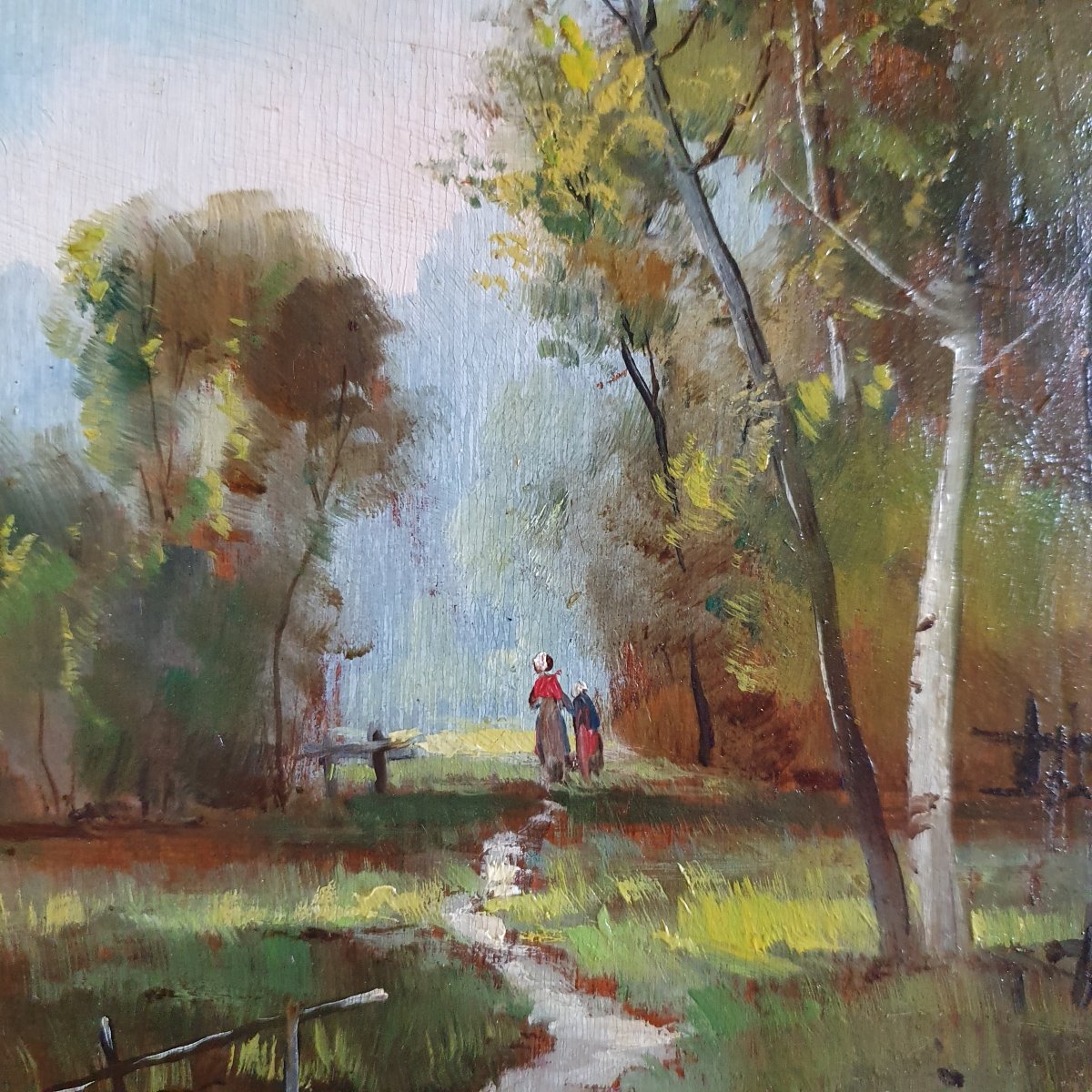 Huile sur panneau XIXe siècle-photo-4