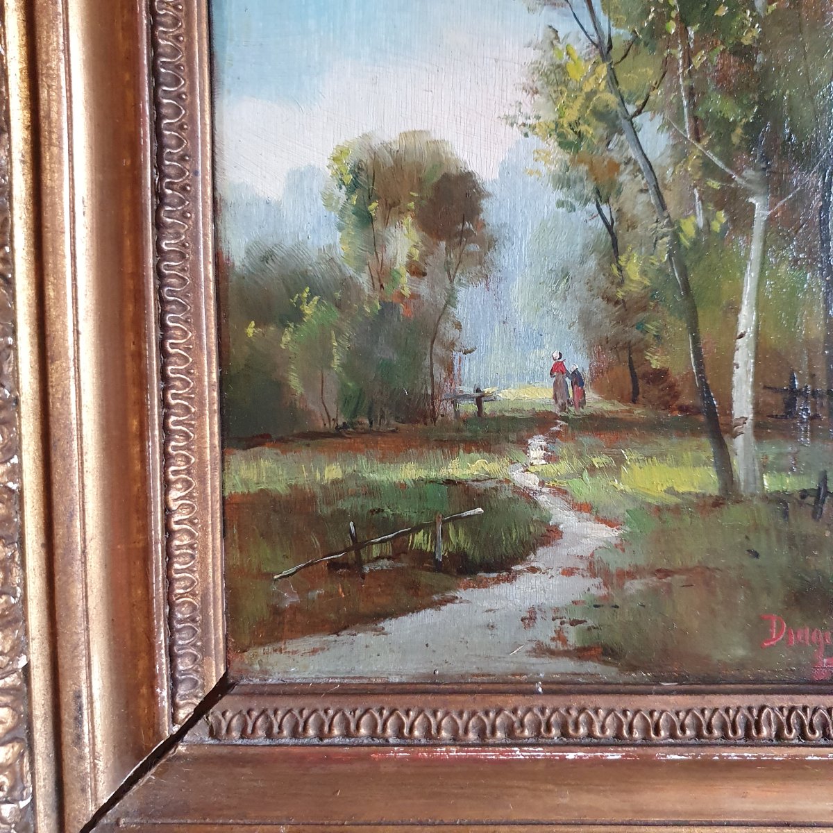 Huile sur panneau XIXe siècle-photo-3