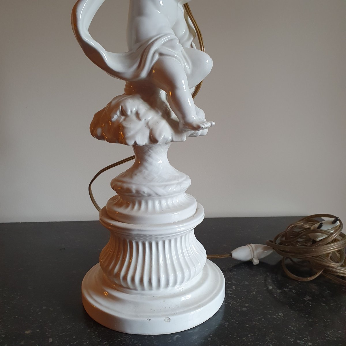 19th-century Earthenware Lamp Base-photo-3