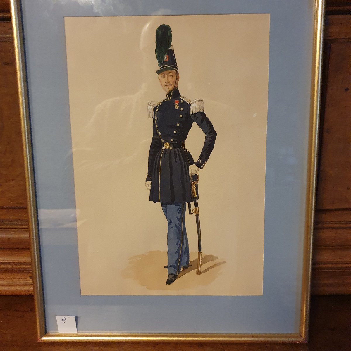 Suite de 6 aquarelles de militaires N III -photo-4