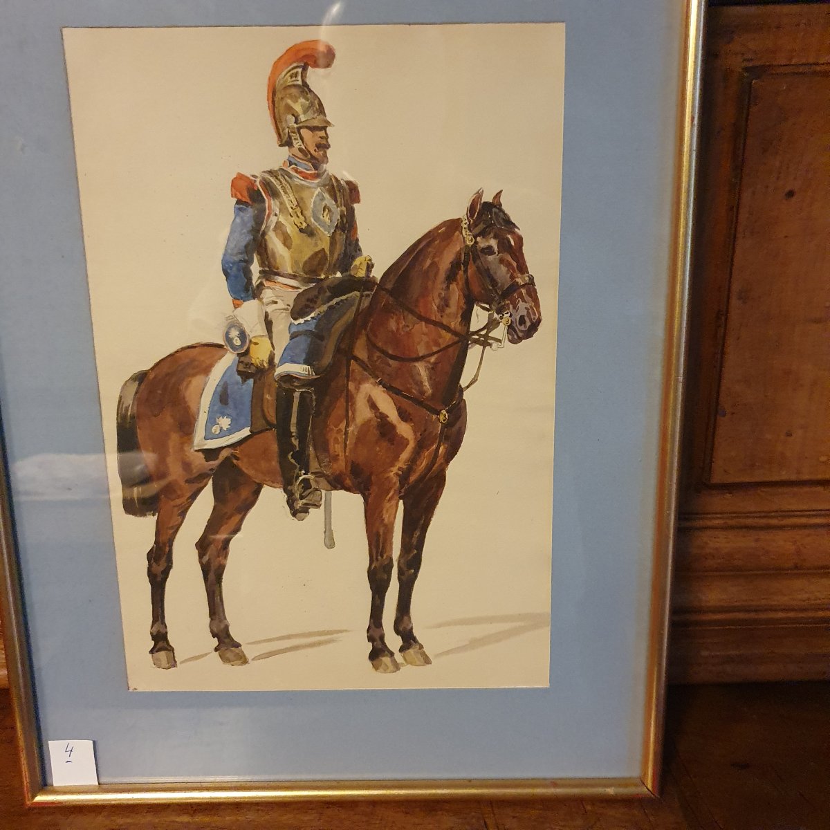 Suite de 6 aquarelles de militaires N III -photo-5
