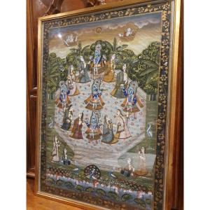 Gouache sur toile début XXe siecle