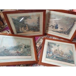 Suite de gravures couleur 19e siècle