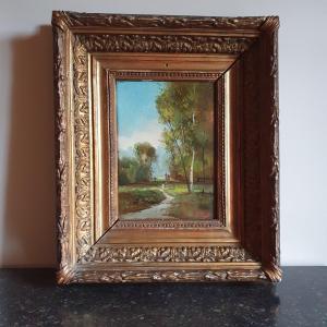 Huile sur panneau XIXe siècle