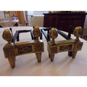 Pair Of Andirons Louis XVI