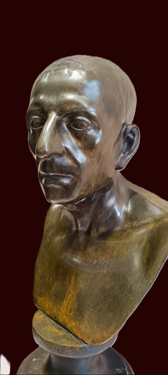 M,arco Tullio Cicerone Patinadet Bronze XIX Century-photo-4