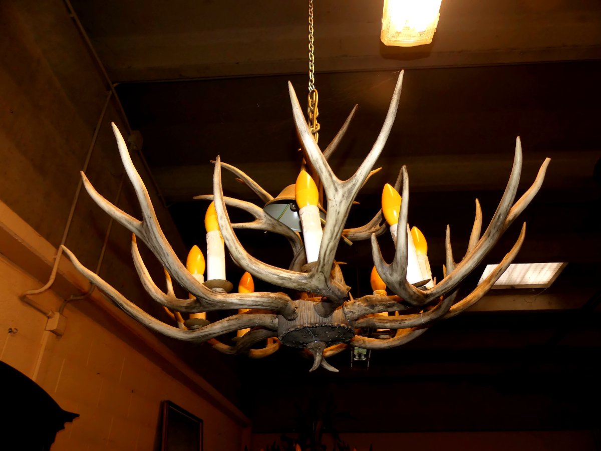 4 LUSTRES EN CORNE ARTIFICIELLE-photo-3