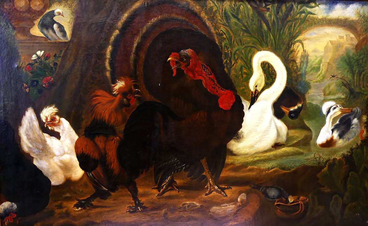 Dispute Between Turkey And Rooster "" By Abraham Busschop"""-photo-1