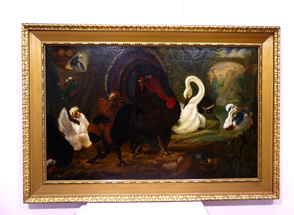 Dispute Between Turkey And Rooster "" By Abraham Busschop"""