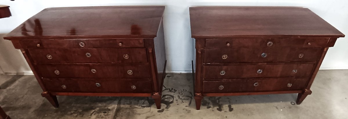 Lombardy: Pair Of Neoclassical Chest Of Drawers-photo-5