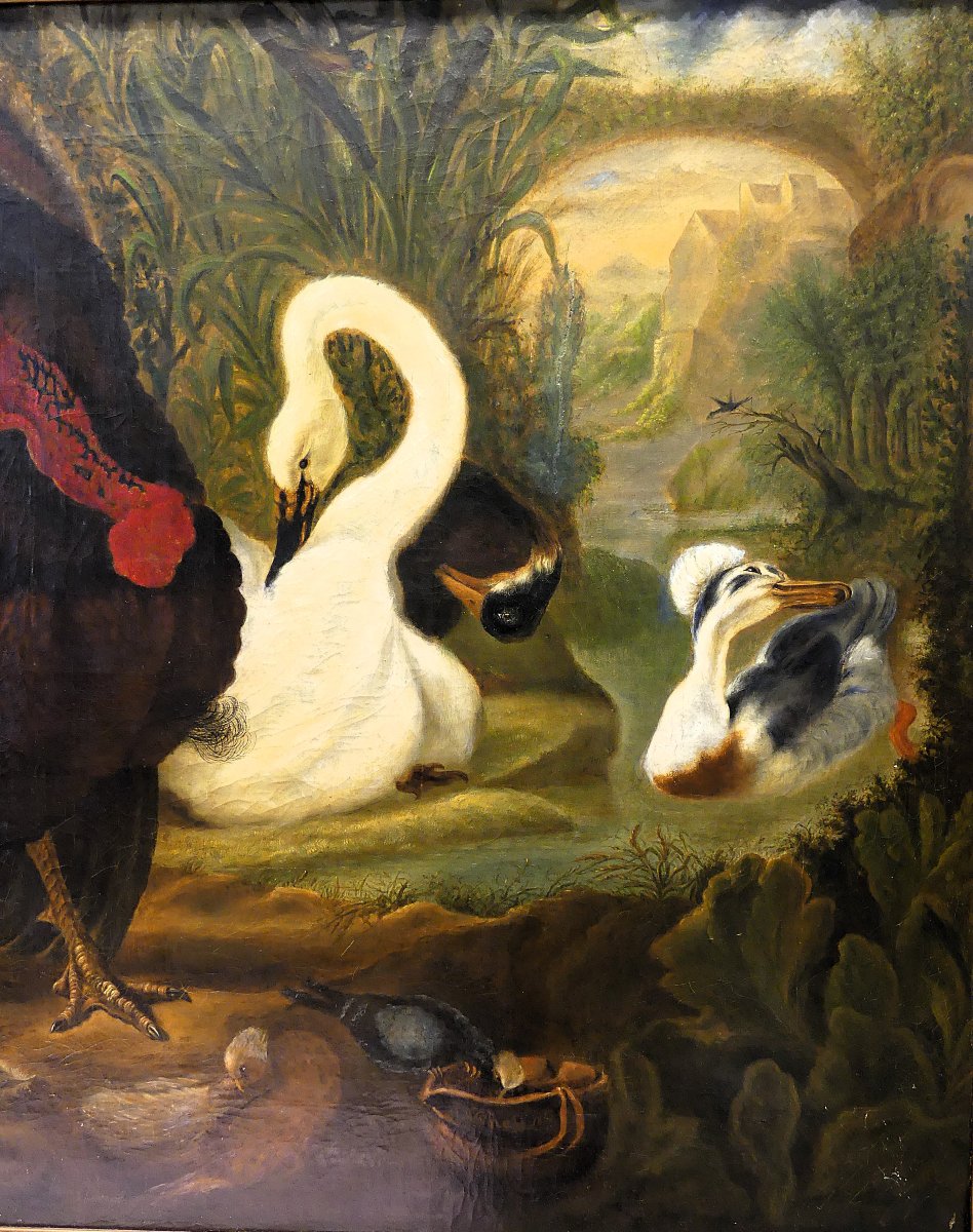 "the Dispute Between The Turkey And The Rooster" By Abraham Busschop-photo-4