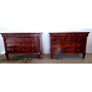 Lombardy: Pair Of Neoclassical Chest Of Drawers