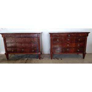 Milan: Pair Of Neoclassical Chest Of Drawers