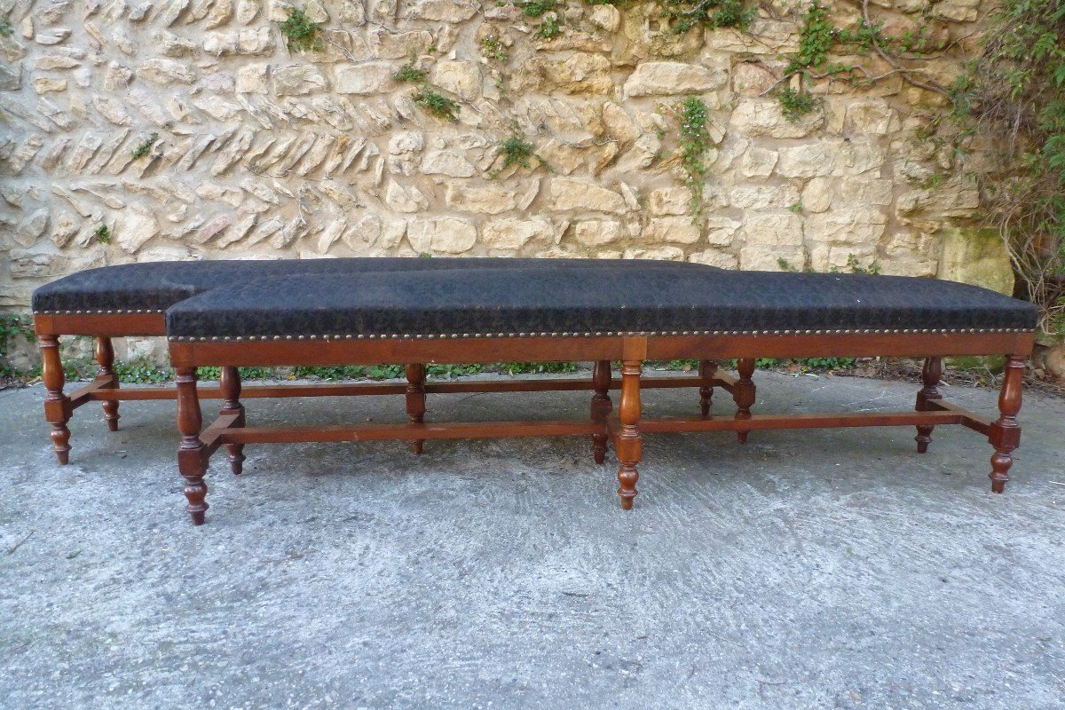 Pair Of Large Hall Benches Circa 1830-photo-4