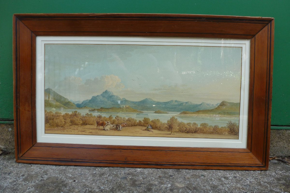 Hugh William (1778-1829) Watercolor "view Of Loch Lorond"-photo-4