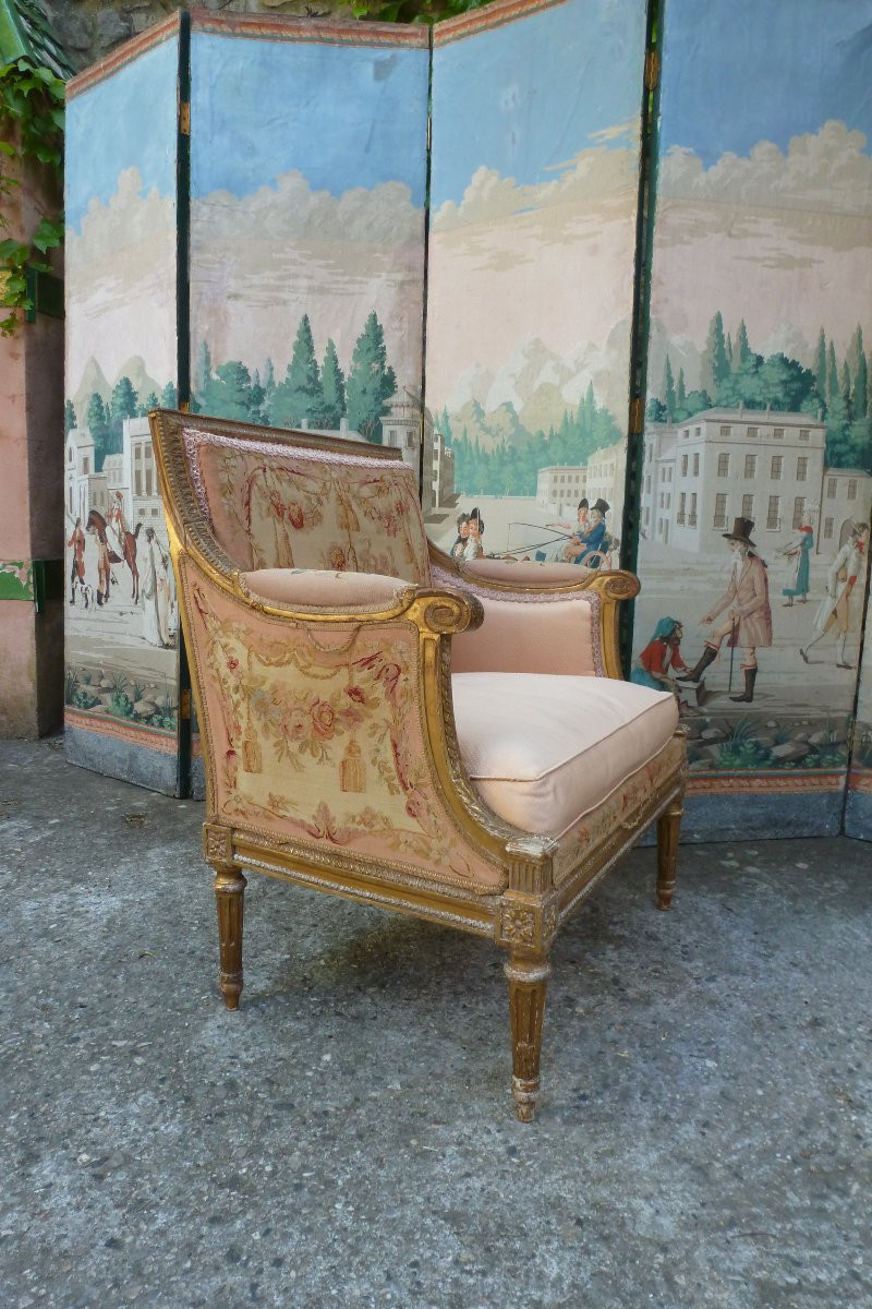 Paire de marquises de style Louis XVI  ,XIX e siecle .-photo-2