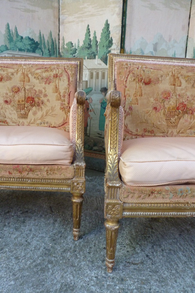 Paire de marquises de style Louis XVI  ,XIX e siecle .