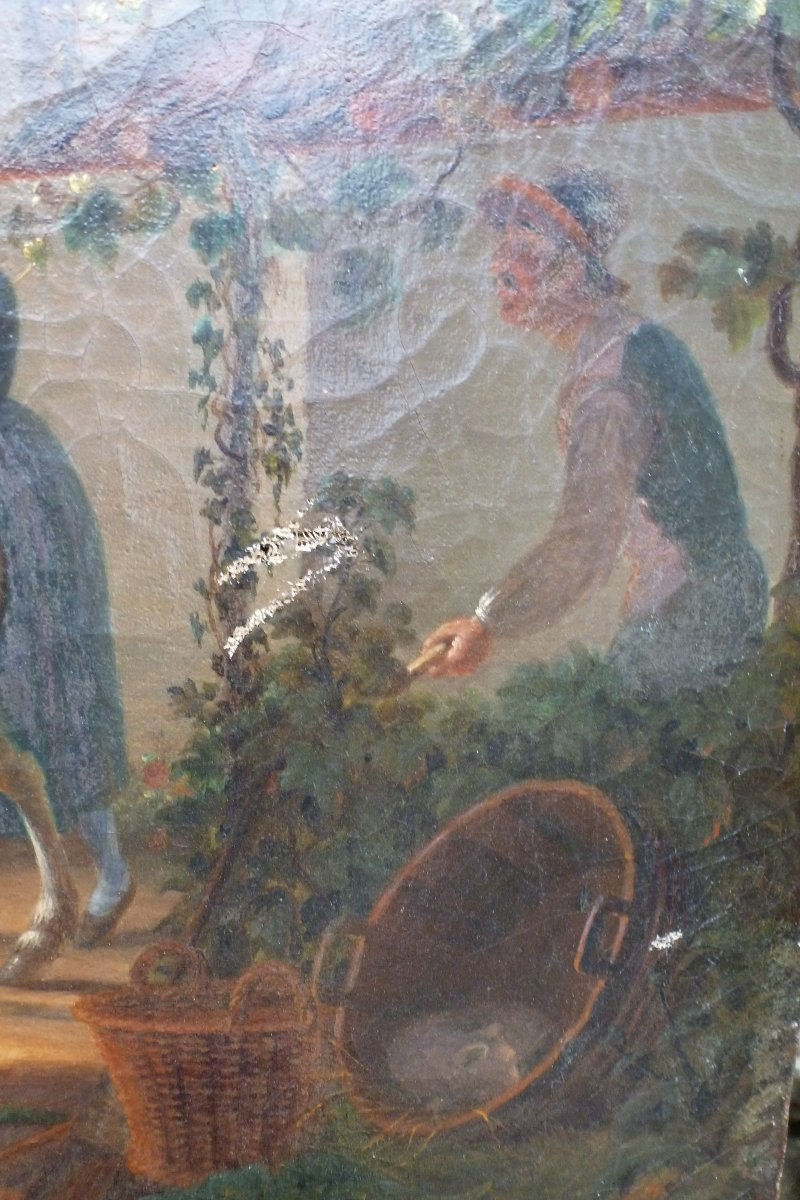 Huile sur toile  debut XIX e siecle -photo-2